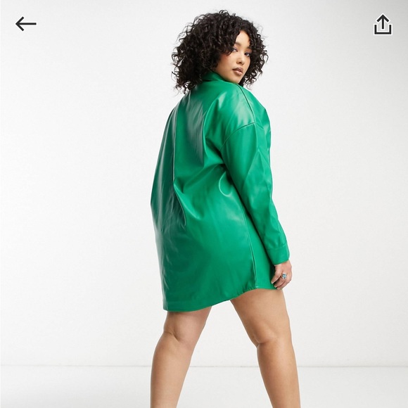 ASOS….Native Youth  PU Leather Shirt Dress - Picture 3 of 3